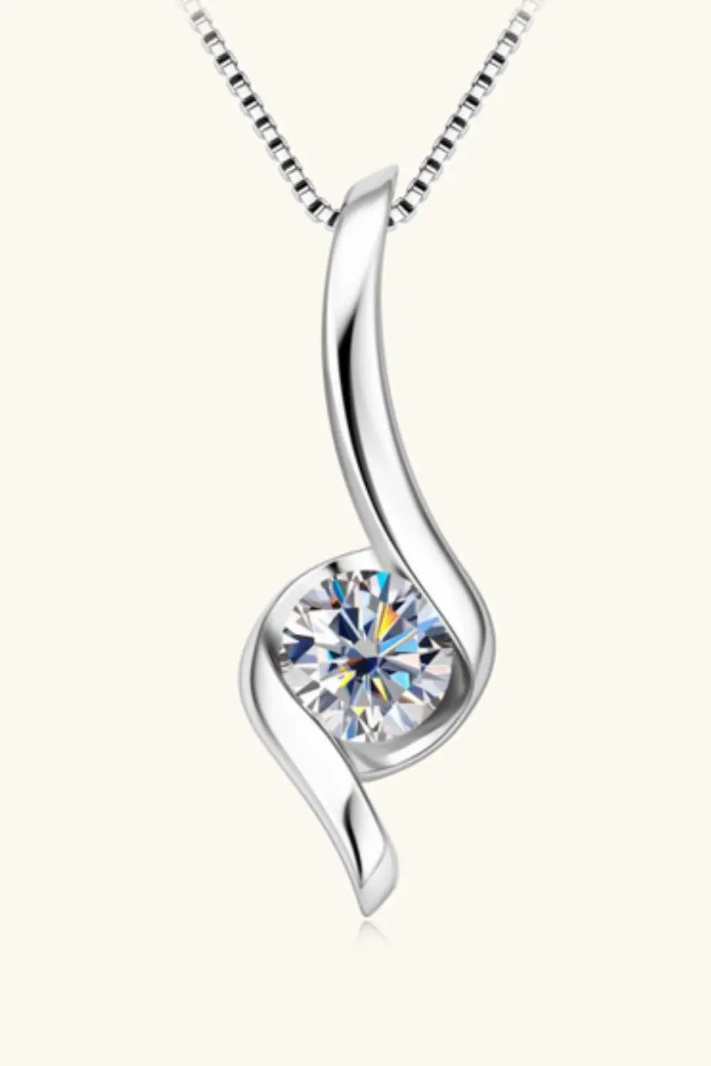 1 Carat Moissanite 925 Sterling Silver Necklace - GlossiChic Collection Silver / One Size GlossiChic Collection jewelry
