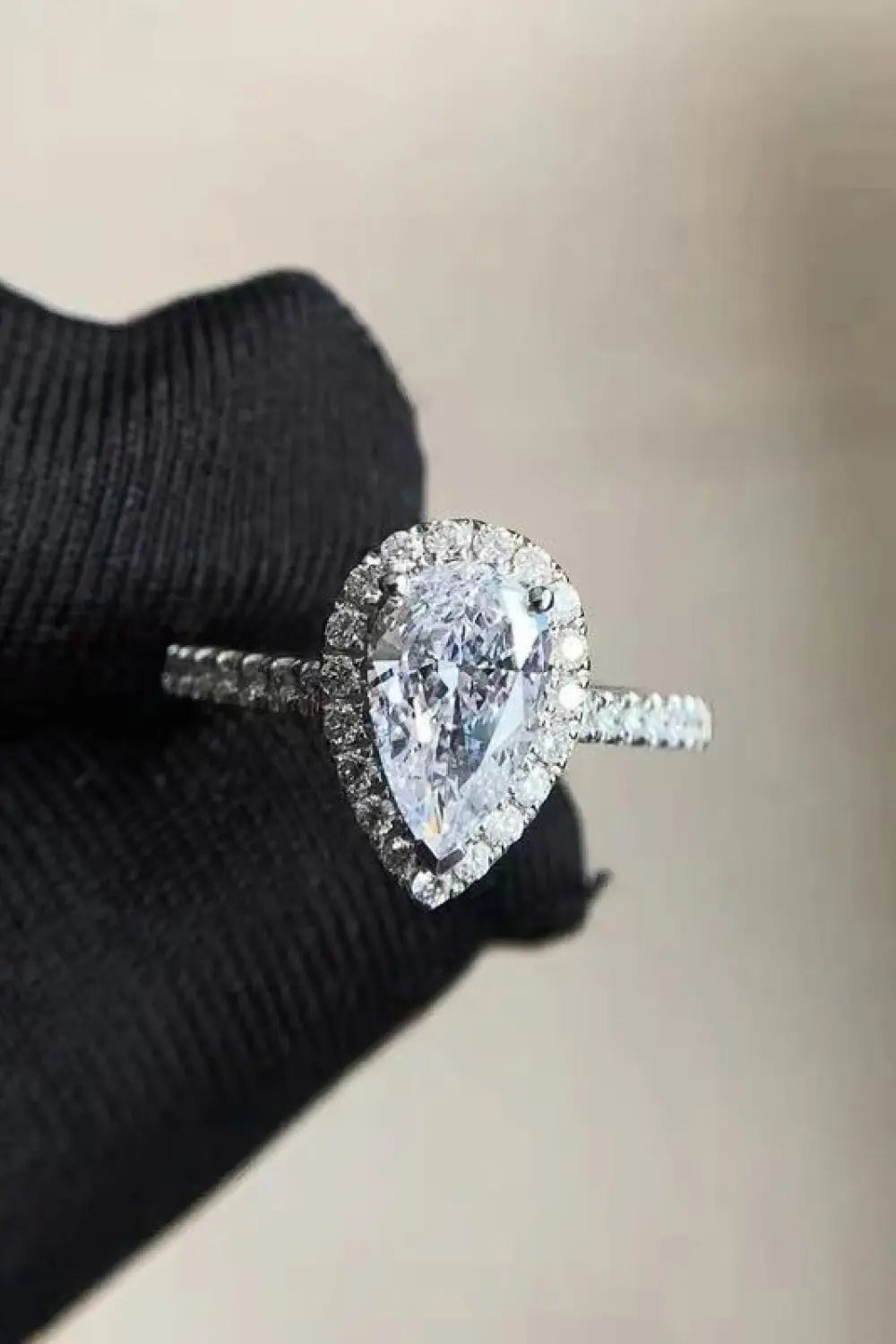 2 Carat Moissanite Teardrop Cluster Ring - GlossiChic Collection Silver / 5 GlossiChic Collection jewelry
