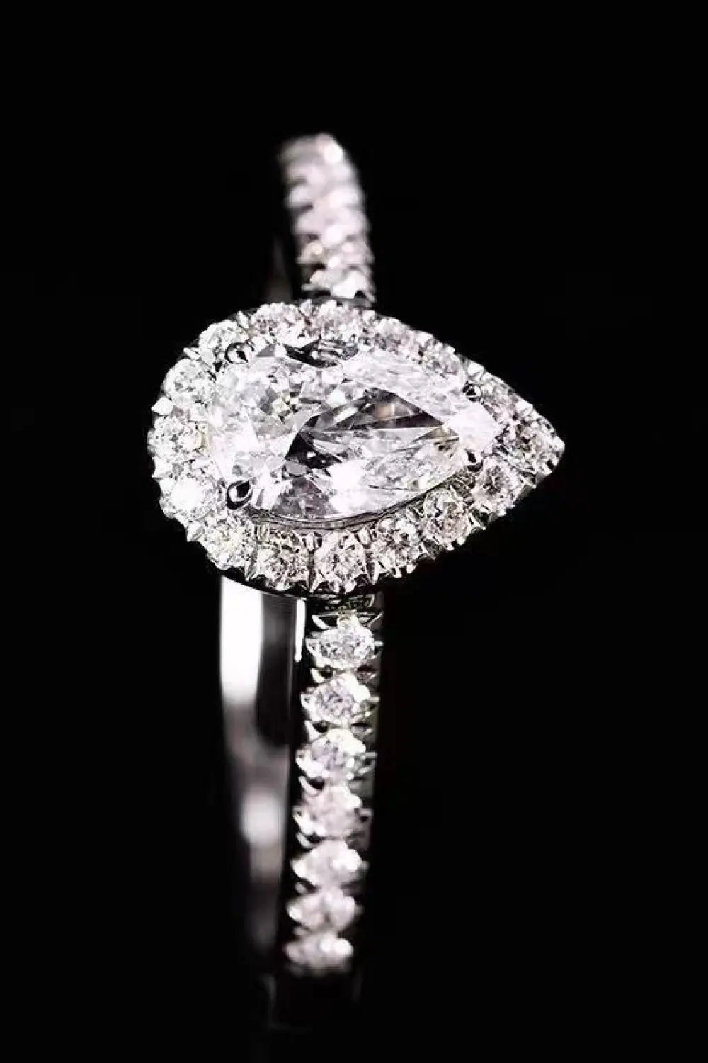 2 Carat Moissanite Teardrop Cluster Ring - GlossiChic Collection Silver / 5 GlossiChic Collection jewelry