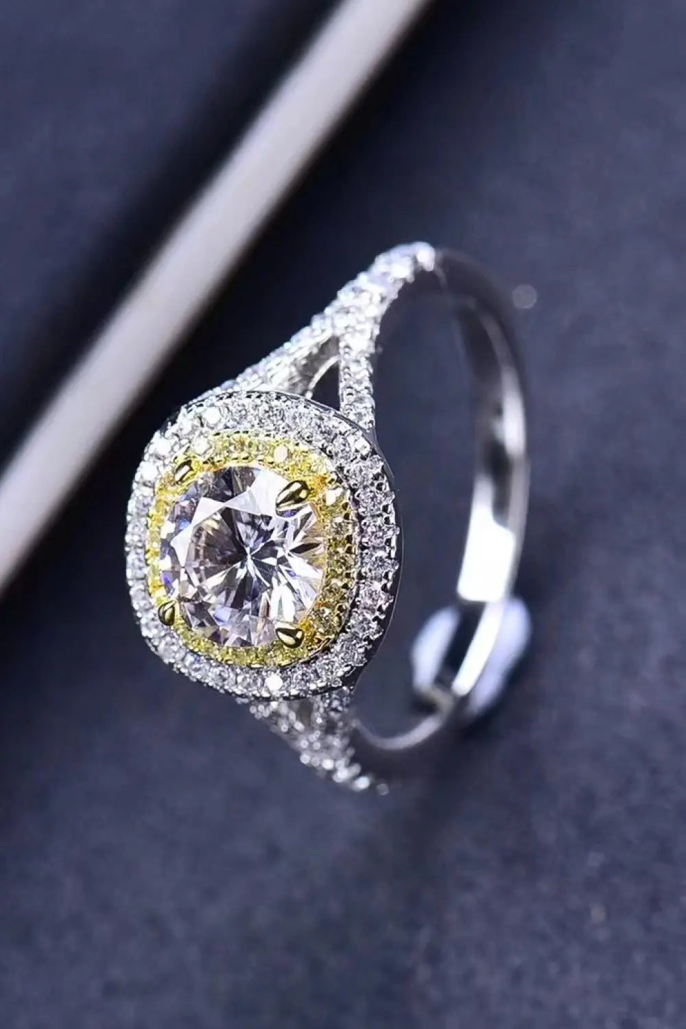 Two-Tone 1 Carat Moissanite Ring - GlossiChic Collection Yellow/White / 5 GlossiChic Collection jewelry