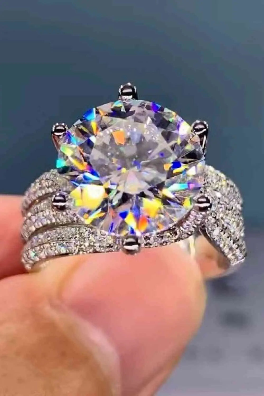 3 Carat Moissanite Three-Layer Ring - GlossiChic Collection Silver / 5 GlossiChic Collection jewelry