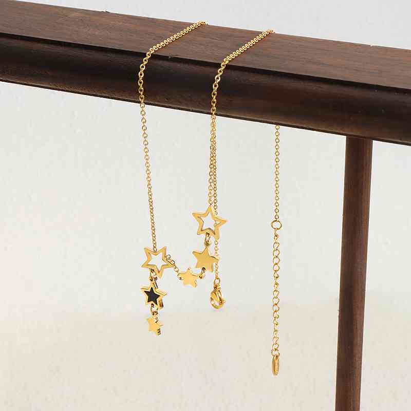 Titanium Steel Geometric Drop Necklace - GlossiChic Collection Gold / One Size GlossiChic Collection jewelry