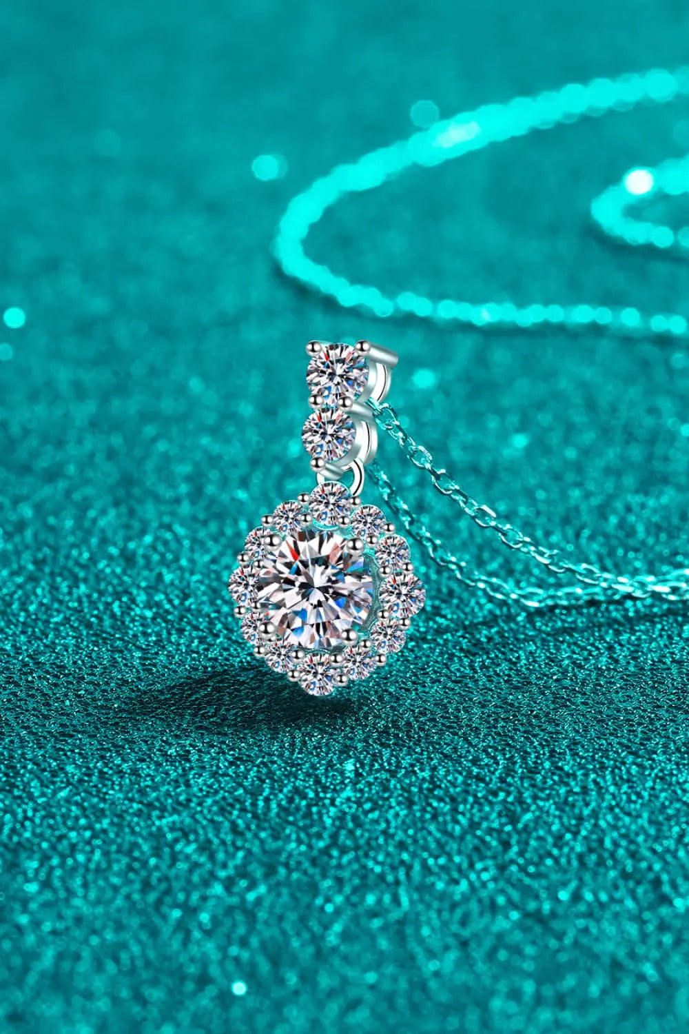 1 Carat Moissanite 925 Sterling Silver Necklace - GlossiChic Collection Silver / One Size GlossiChic Collection jewelry