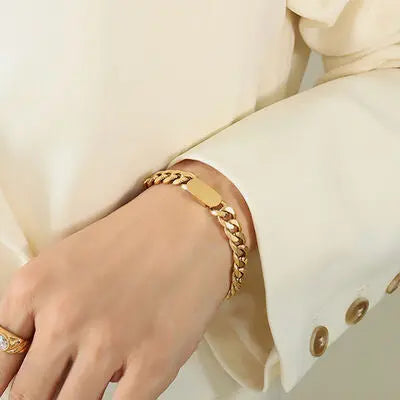 18K Gold-Plated Titanium Steel Chain Bracelet - GlossiChic Collection Gold / One Size GlossiChic Collection jewelry