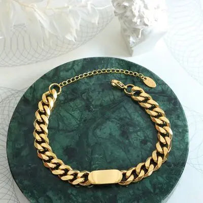 18K Gold-Plated Titanium Steel Chain Bracelet - GlossiChic Collection Gold / One Size GlossiChic Collection jewelry