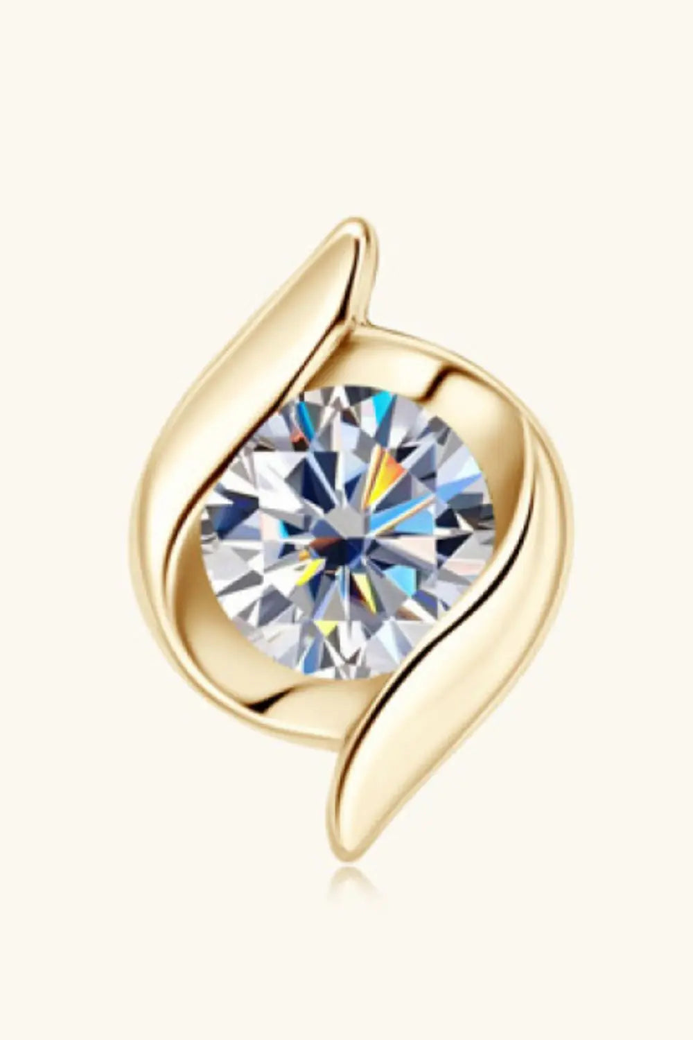 1 Carat Moissanite 925 Sterling Silver Stud Earrings - GlossiChic Collection Gold / One Size GlossiChic Collection jewelry
