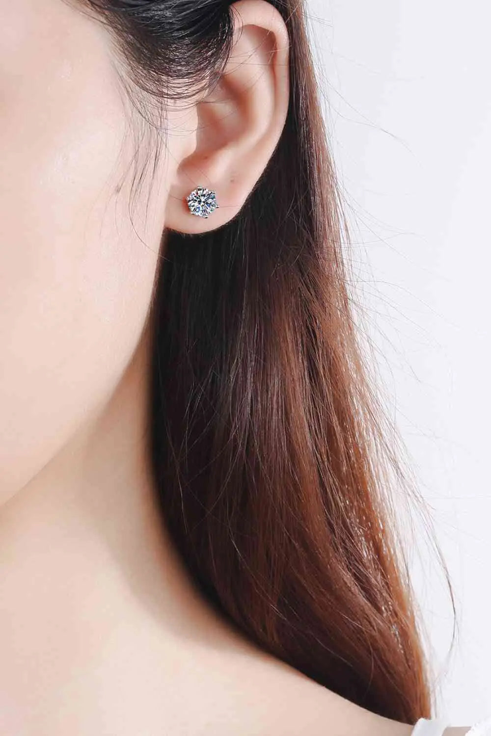 Moissanite Stud Earrings - GlossiChic Collection Silver / One Size GlossiChic Collection jewelry
