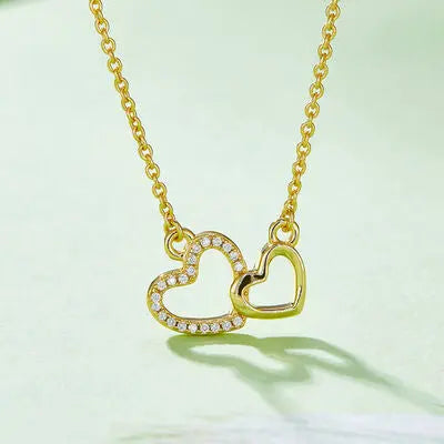 Moissanite 925 Sterling Silver Heart Necklace - GlossiChic Collection Gold / One Size GlossiChic Collection jewelry