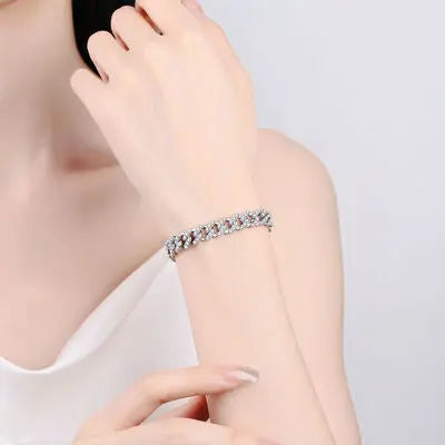 4.63 Carat Moissanite 925 Sterling Silver Bracelet - GlossiChic Collection Silver / One Size GlossiChic Collection jewelry