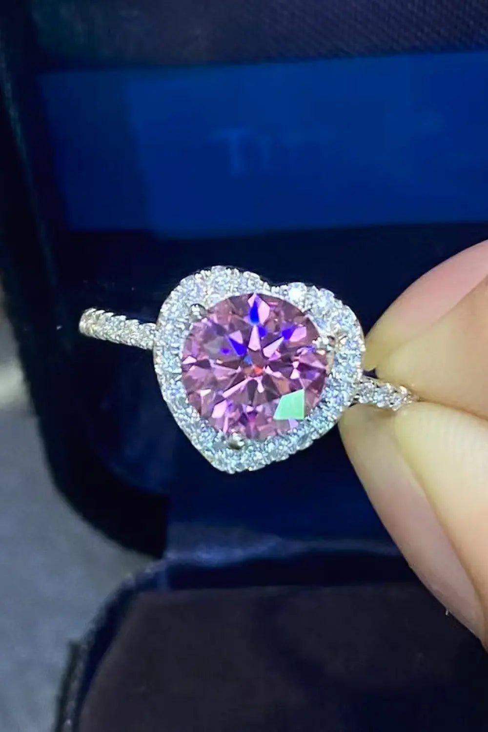 1 Carat Moissanite Heart Ring - GlossiChic Collection Pink Heart / 4.5 GlossiChic Collection jewelry