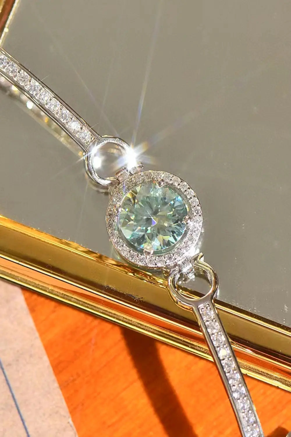2 Carat Moissanite Platinum-Plated Bracelet - GlossiChic Collection Mint/White / One Size GlossiChic Collection jewelry