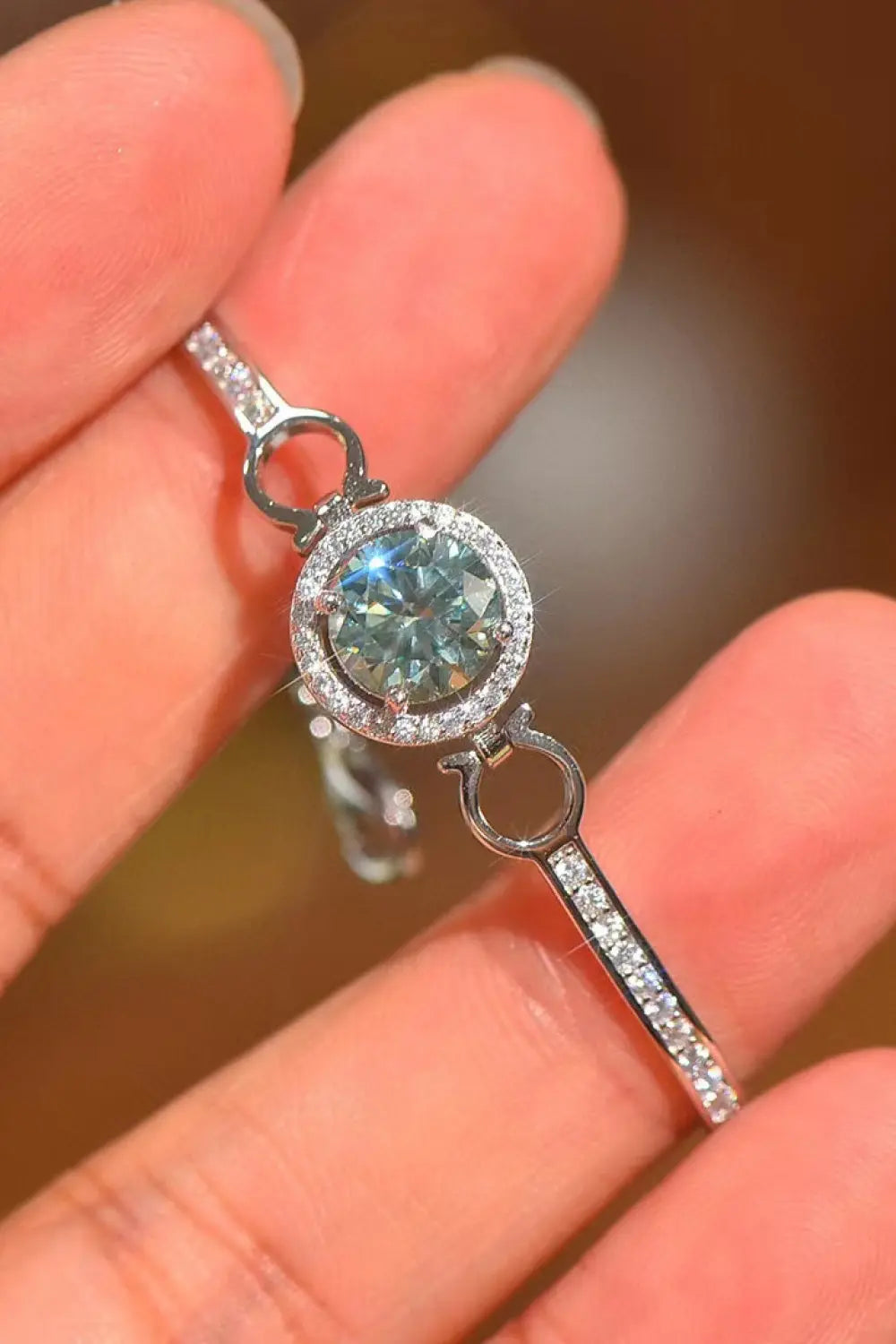 2 Carat Moissanite Platinum-Plated Bracelet - GlossiChic Collection Mint/White / One Size GlossiChic Collection jewelry