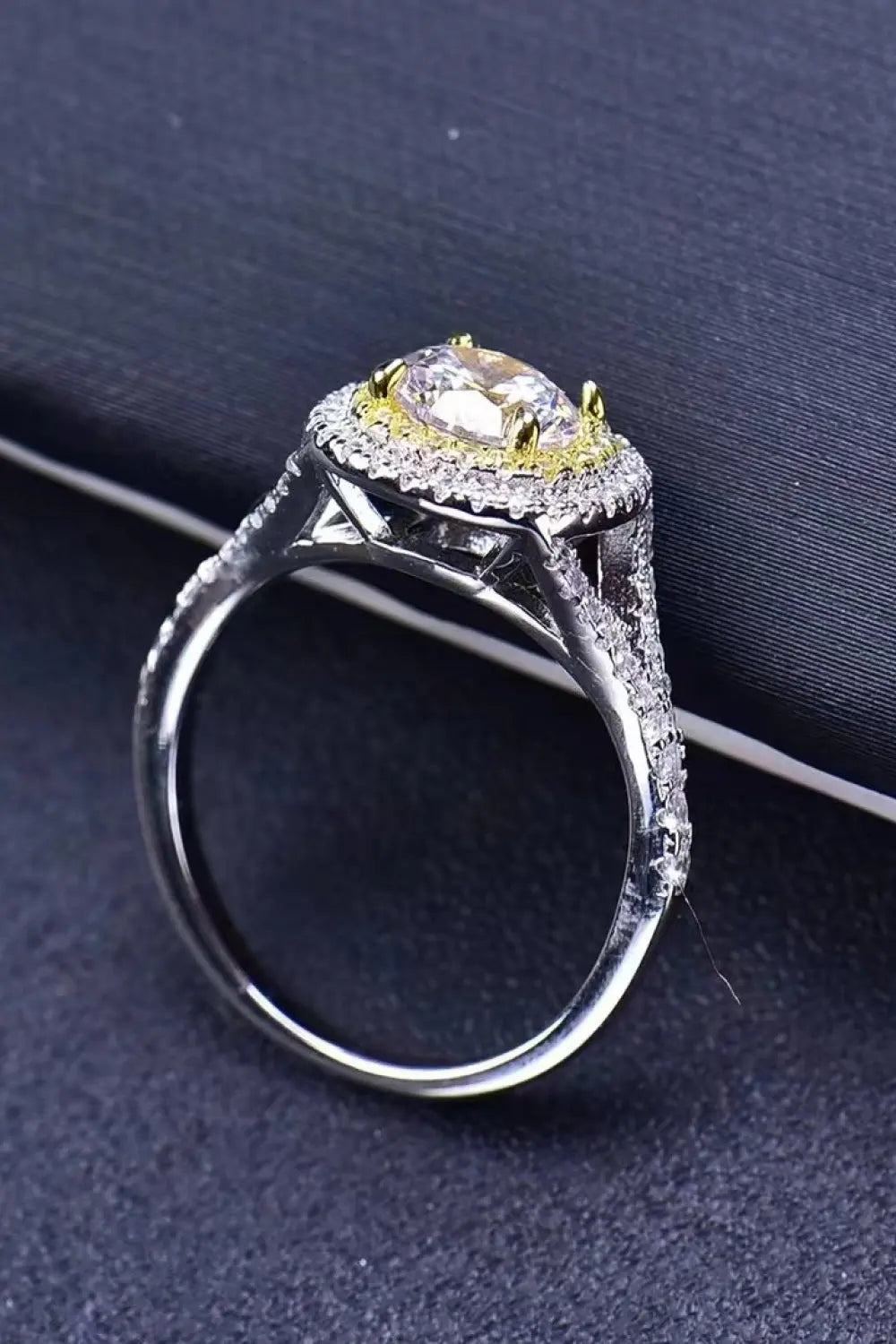 Two-Tone 1 Carat Moissanite Ring - GlossiChic Collection Yellow/White / 5 GlossiChic Collection jewelry
