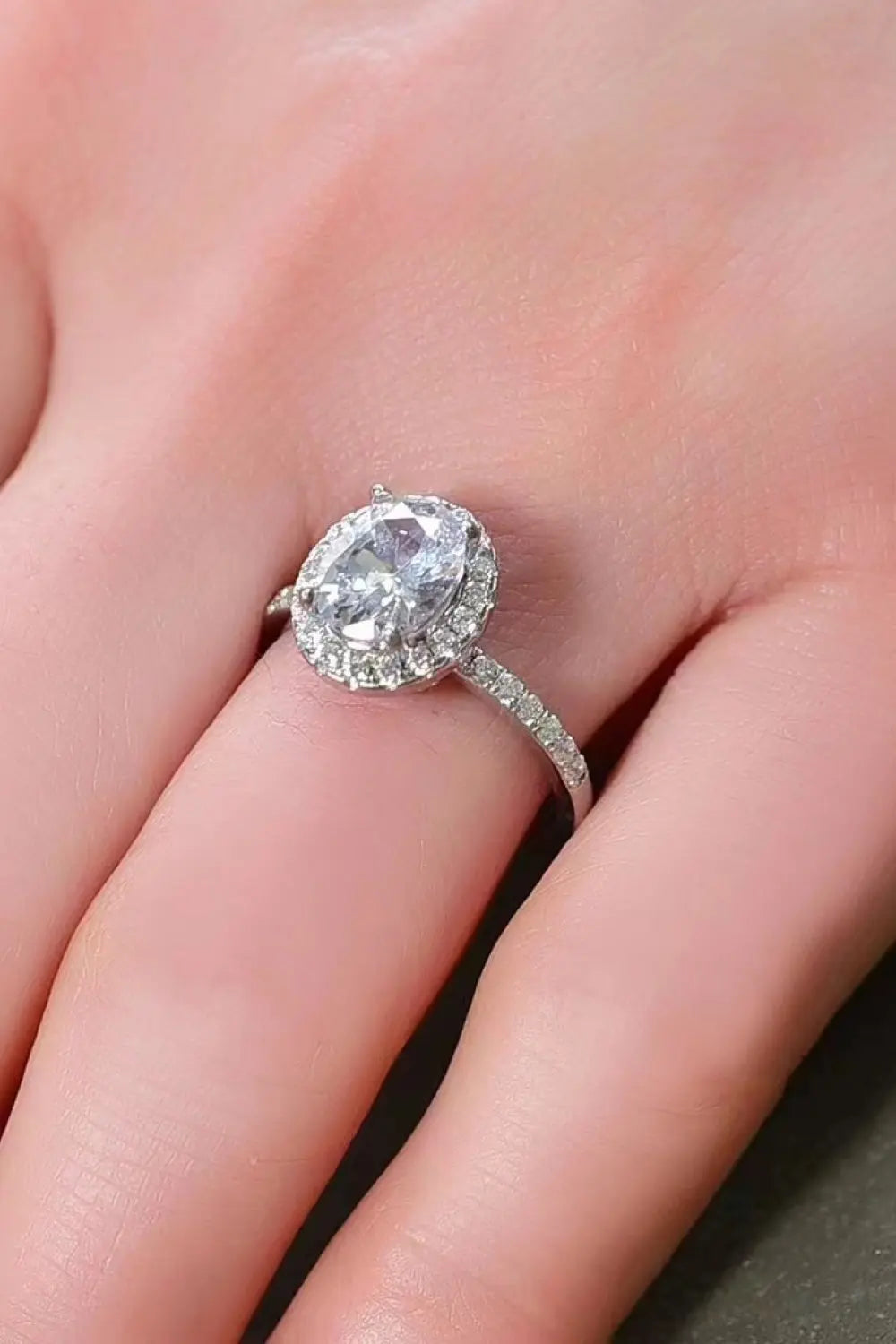 2 Carat Moissanite Platinum-Plated Ring - GlossiChic Collection White / 5 GlossiChic Collection jewelry