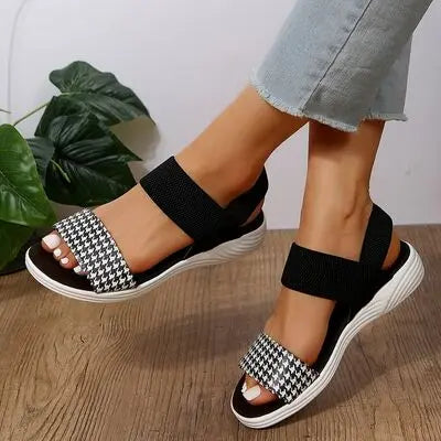PU Leather Open Toe Low Heel Sandals - GlossiChic Collection Multicolor / 36(US5) GlossiChic Collection Shoes & Accessories