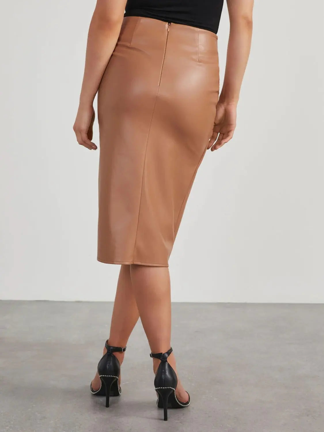 Twist Detail High Waist Skirt - GlossiChic Collection Black / S GlossiChic Collection apparel