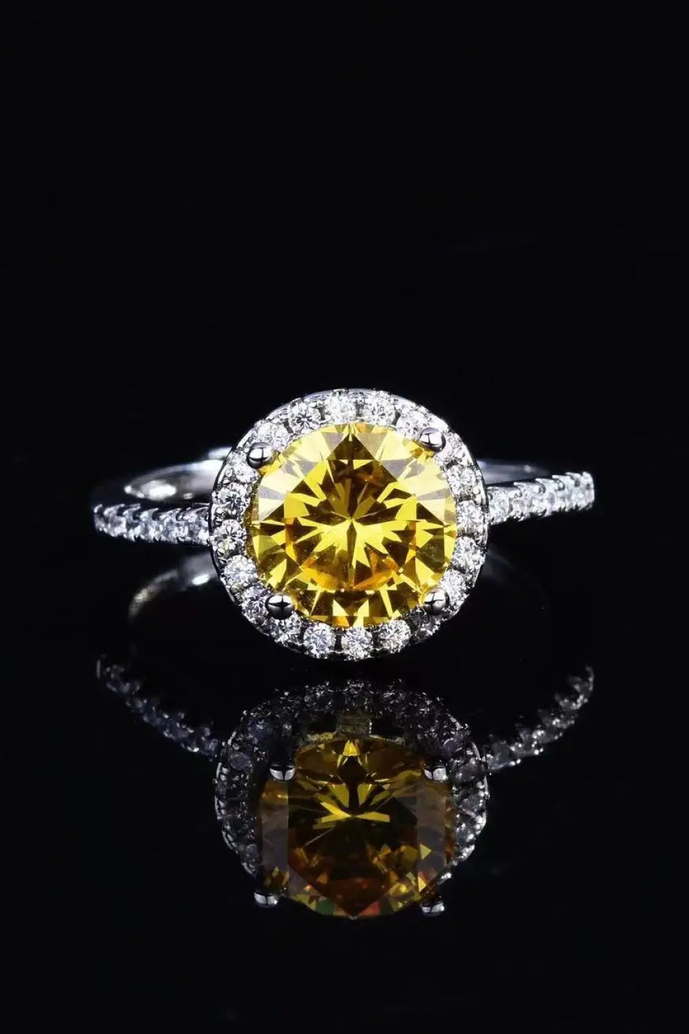 2 Carat Moissanite Round Ring - GlossiChic Collection Yellow / 5 GlossiChic Collection jewelry