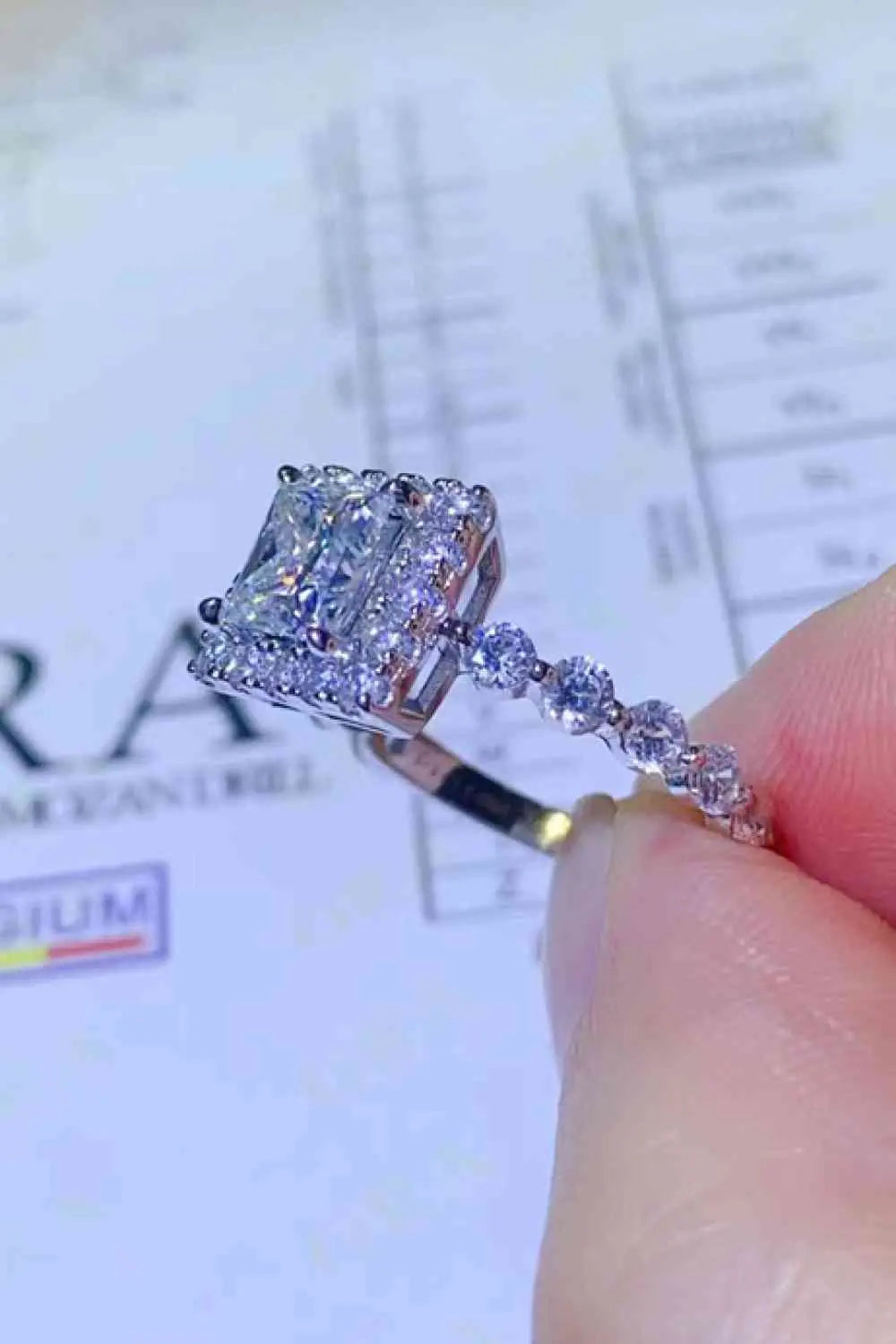 1 Carat Moissanite Square Ring - GlossiChic Collection White / 4.5 GlossiChic Collection jewelry