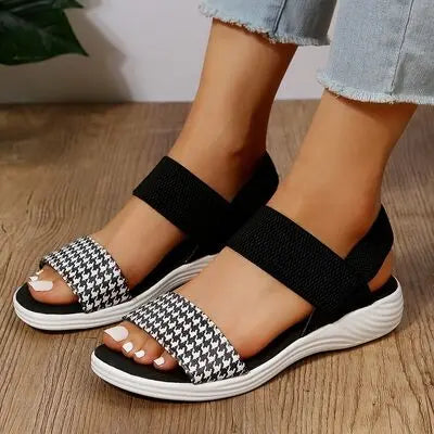 PU Leather Open Toe Low Heel Sandals - GlossiChic Collection Multicolor / 36(US5) GlossiChic Collection Shoes & Accessories