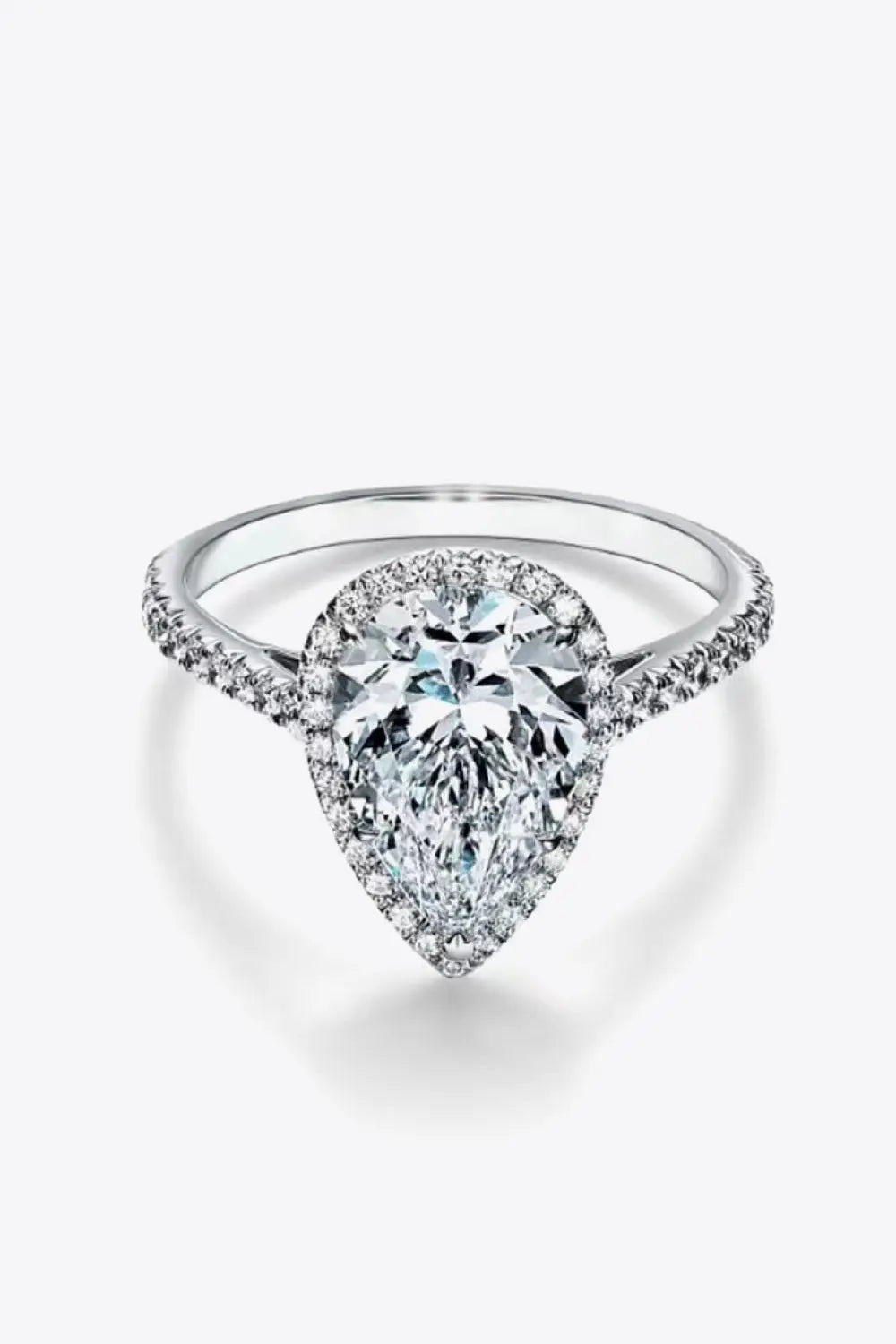 2 Carat Moissanite Teardrop Cluster Ring - GlossiChic Collection Silver / 5 GlossiChic Collection jewelry