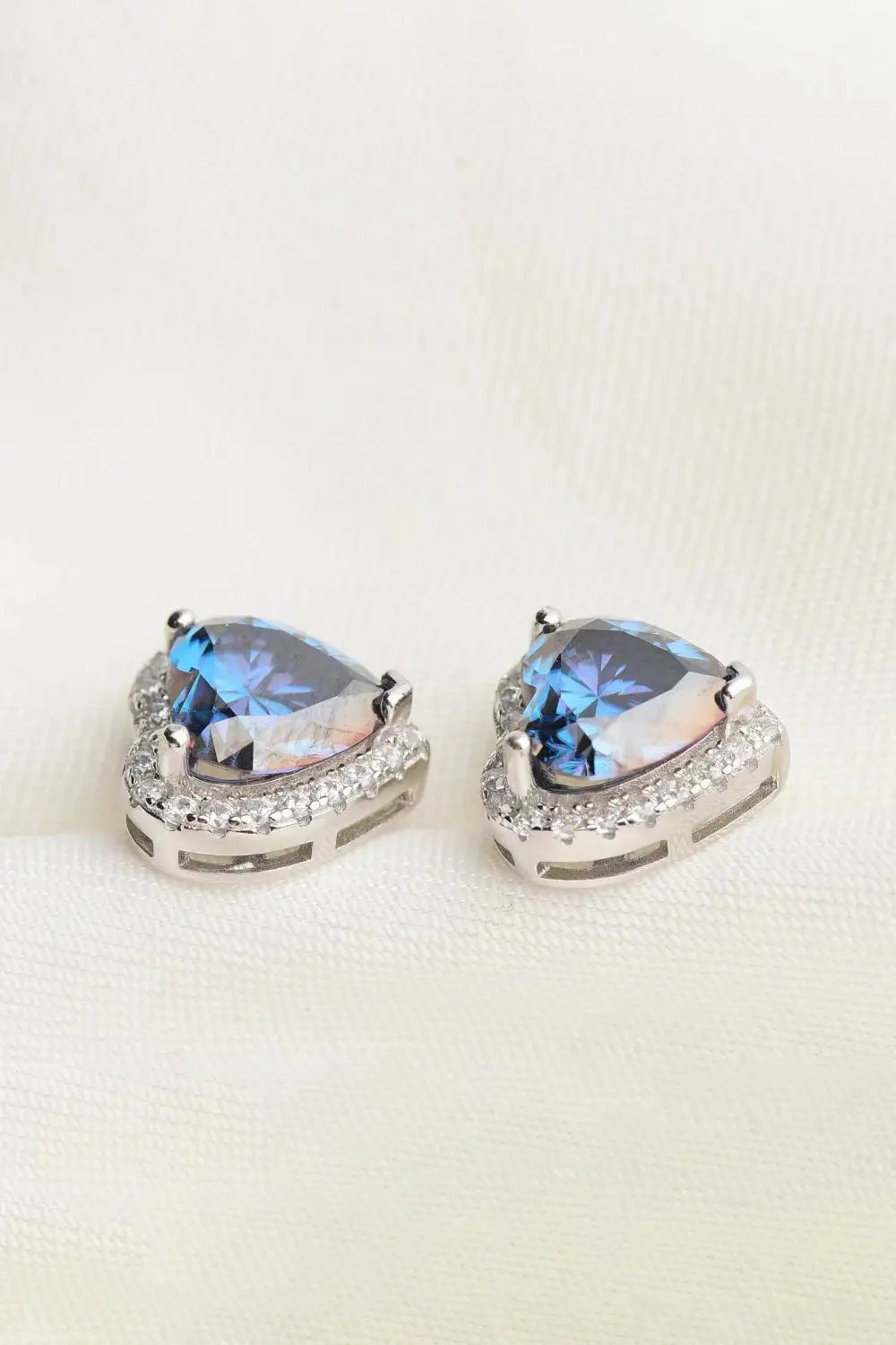 4 Carat Moissanite Heart-Shaped Stud Earrings - GlossiChic Collection Blue Heart / One Size GlossiChic Collection jewelry