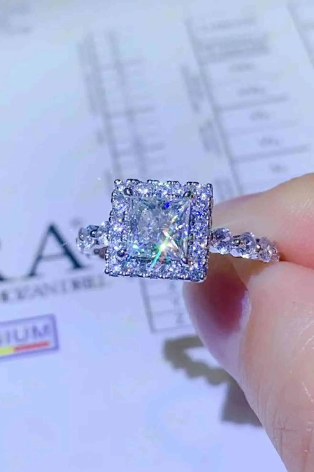1 Carat Moissanite Square Ring - GlossiChic Collection White / 4.5 GlossiChic Collection jewelry