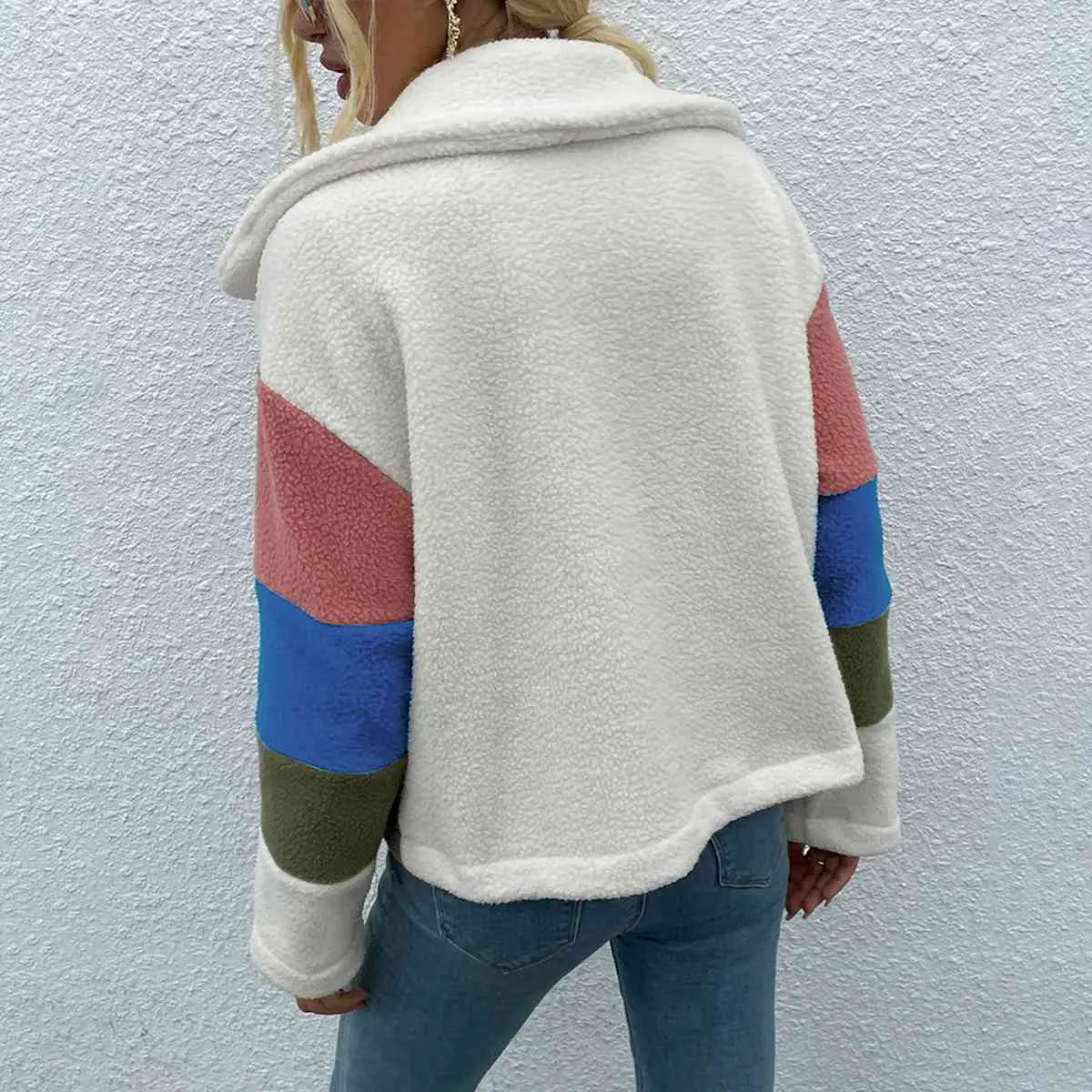 Color Block Button Down Collared Jacket - GlossiChic Collection Mustard / S GlossiChic Collection apparel