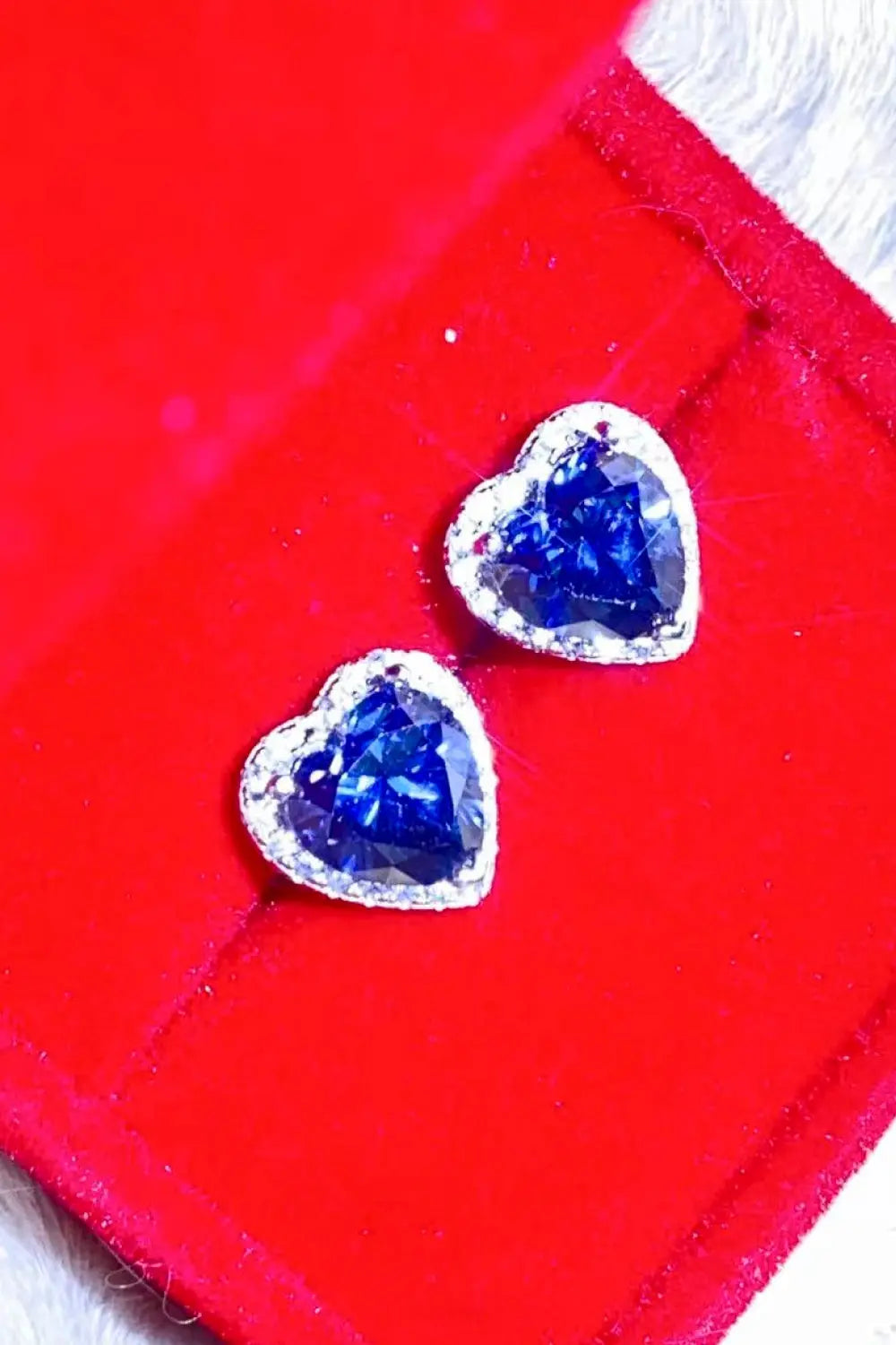 4 Carat Moissanite Heart-Shaped Stud Earrings - GlossiChic Collection Blue Heart / One Size GlossiChic Collection jewelry