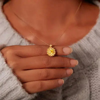 Sunflower Shape 18K Gold-Plated Pendant Necklace - GlossiChic Collection Gold / One Size GlossiChic Collection jewelry