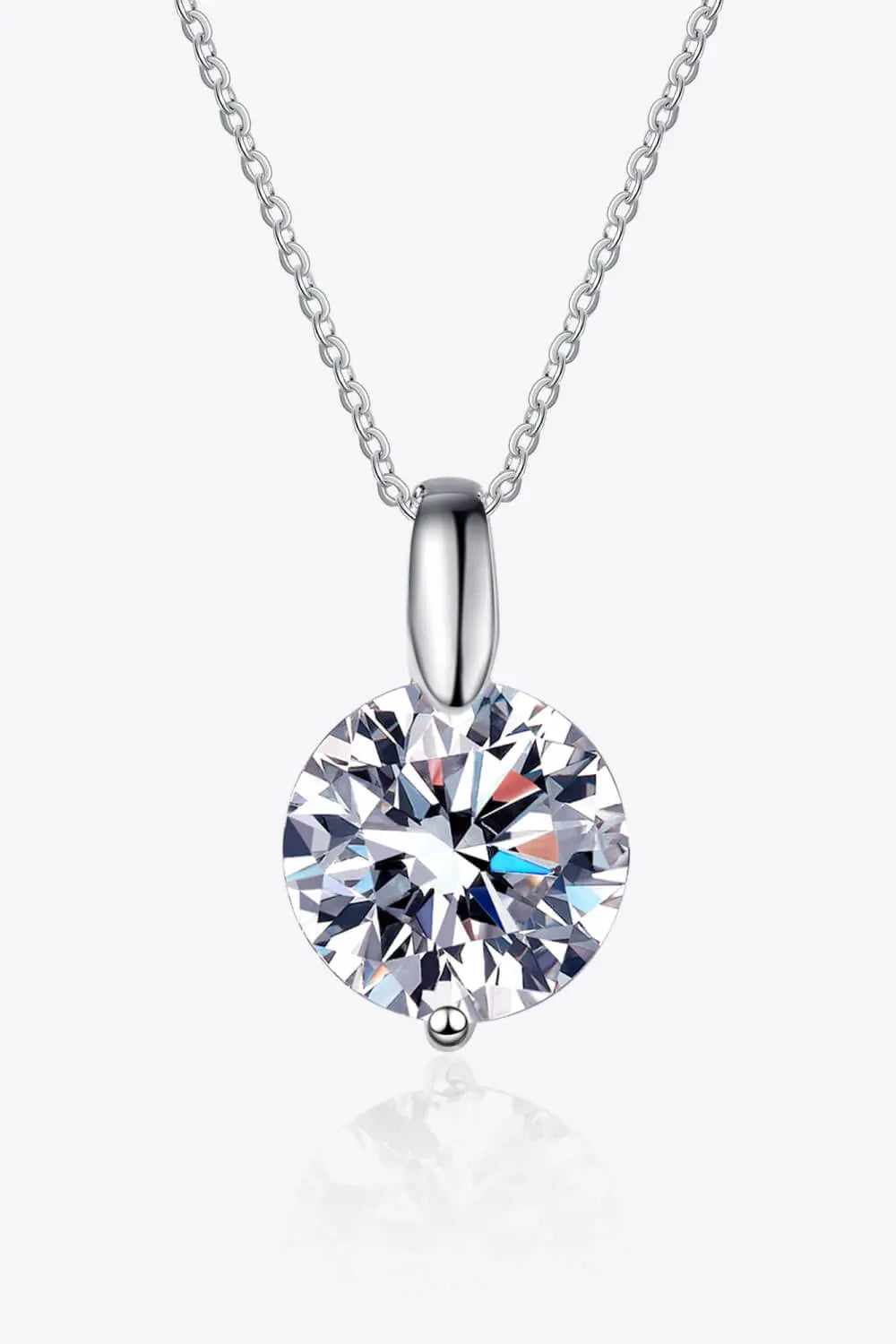 Minimalist 925 Sterling Silver Moissanite Pendant Necklace - GlossiChic Collection Silver / One Size GlossiChic Collection jewelry