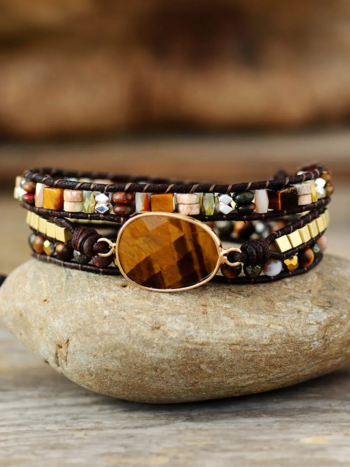 Geometrical Shape Triple-Layer Bracelet - GlossiChic Collection Style A / One Size GlossiChic Collection jewelry