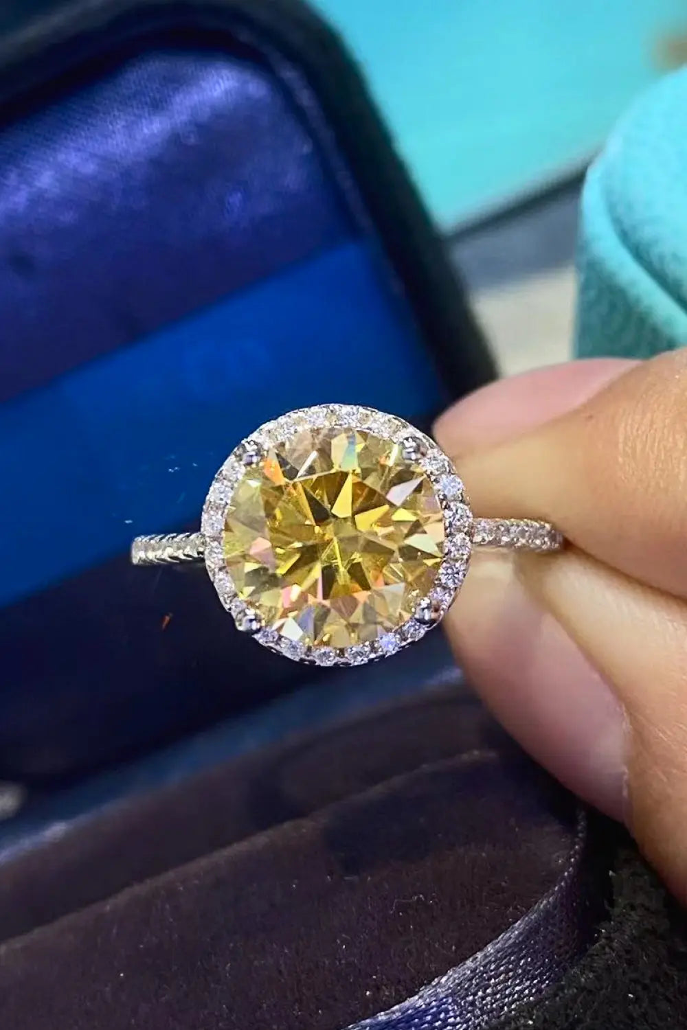 2 Carat Moissanite Round Ring - GlossiChic Collection Yellow / 5 GlossiChic Collection jewelry