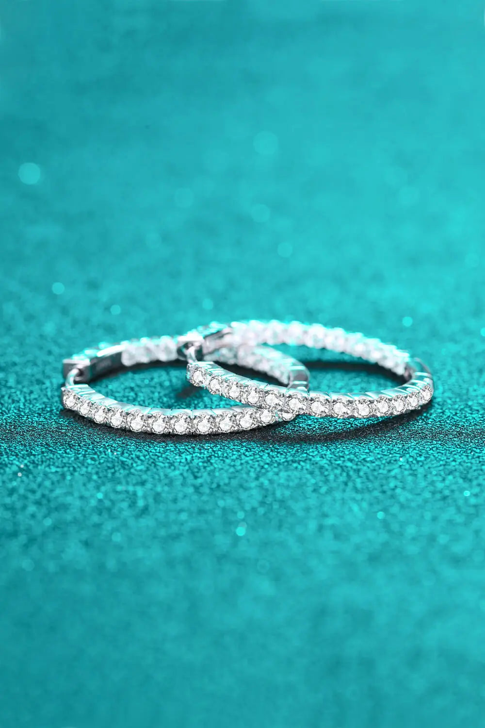 Moissanite 925 Sterling Silver Hoop Earrings - GlossiChic Collection Silver / One Size GlossiChic Collection jewelry