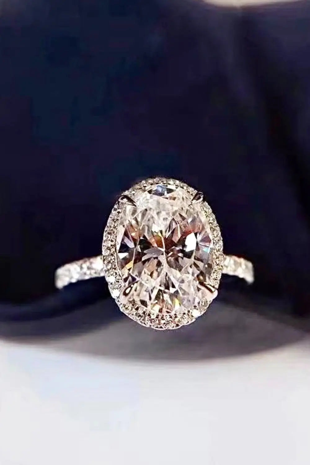 2 Carat Moissanite Platinum-Plated Ring - GlossiChic Collection White / 5 GlossiChic Collection jewelry