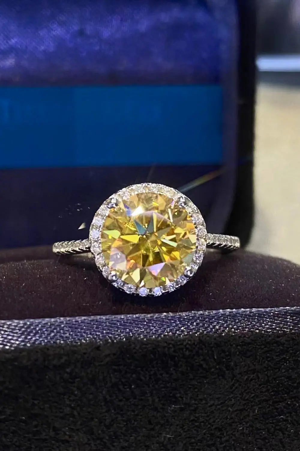 2 Carat Moissanite Round Ring - GlossiChic Collection Yellow / 5 GlossiChic Collection jewelry