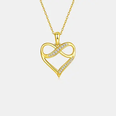Moissanite 925 Sterling Silver Heart Necklace - GlossiChic Collection Gold / One Size GlossiChic Collection jewelry