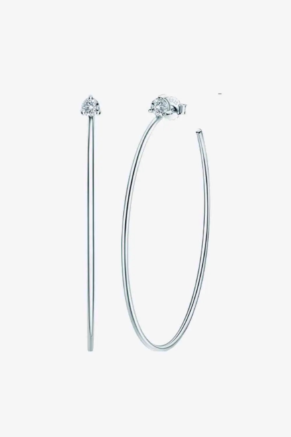925 Sterling Silver Moissanite Hoop Earrings - GlossiChic Collection Gold / One Size GlossiChic Collection jewelry