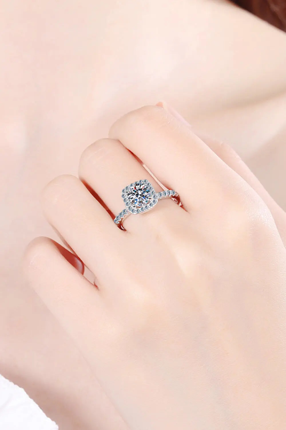 1 Carat Square Moissanite Ring - GlossiChic Collection Silver / 4 GlossiChic Collection jewelry