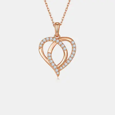 Moissanite 925 Sterling Silver Heart Shape Necklace - GlossiChic Collection Gold / One Size GlossiChic Collection jewelry