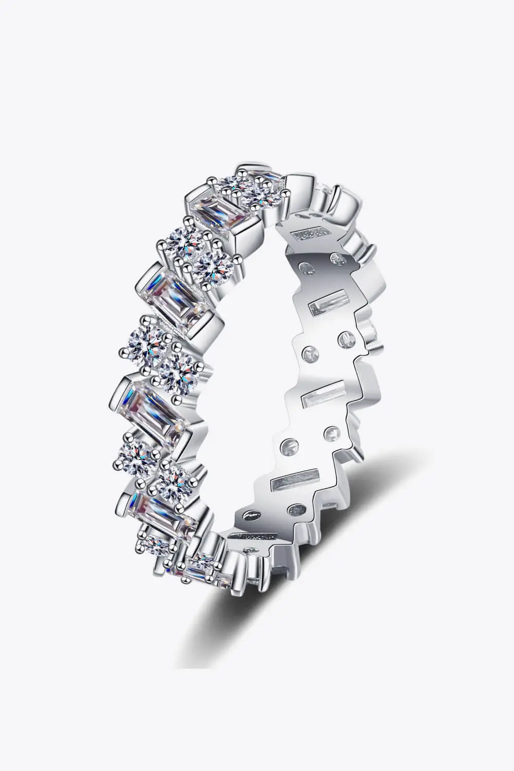 Chasing Love 925 Sterling Silver Moissanite Ring - GlossiChic Collection Silver / 4 GlossiChic Collection jewelry