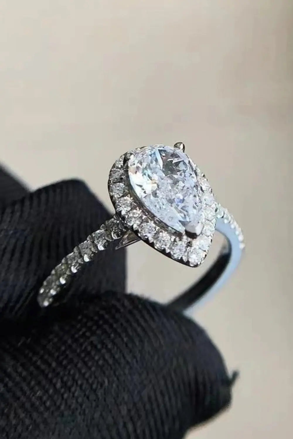 2 Carat Moissanite Teardrop Cluster Ring - GlossiChic Collection Silver / 5 GlossiChic Collection jewelry