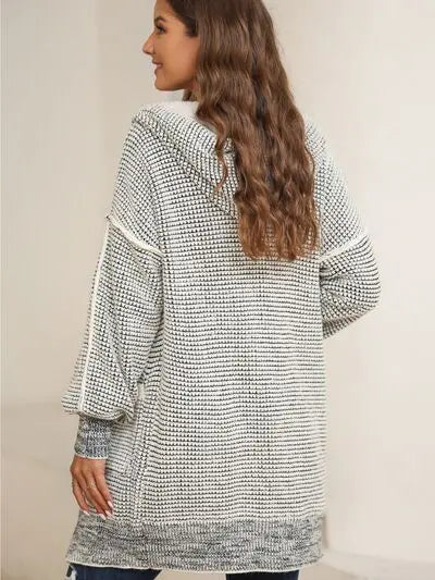 Open Front Hooded Winter Coat with Pockets - GlossiChic Collection Black / S GlossiChic Collection apparel