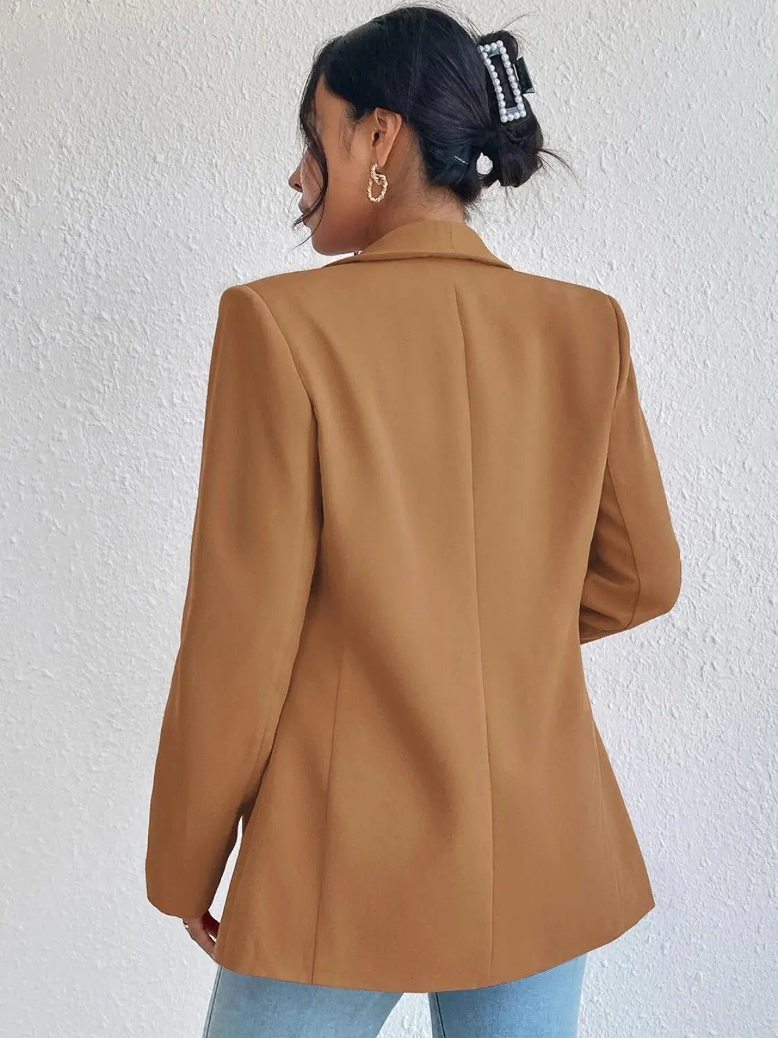 Shawl Collar Long Sleeve Blazer - GlossiChic Collection Hot Pink / S GlossiChic Collection Blazer & Cardigan