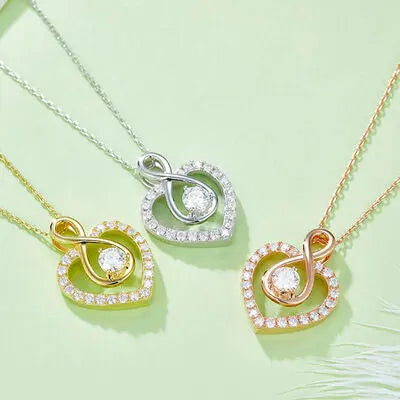 1 Carat Moissanite 925 Sterling Silver Heart Shape Necklace - GlossiChic Collection Gold / One Size GlossiChic Collection jewelry