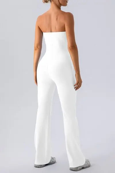 Sleeveless Straight Active Jumpsuit - GlossiChic Collection Camel / S GlossiChic Collection Jumpers & Rompers
