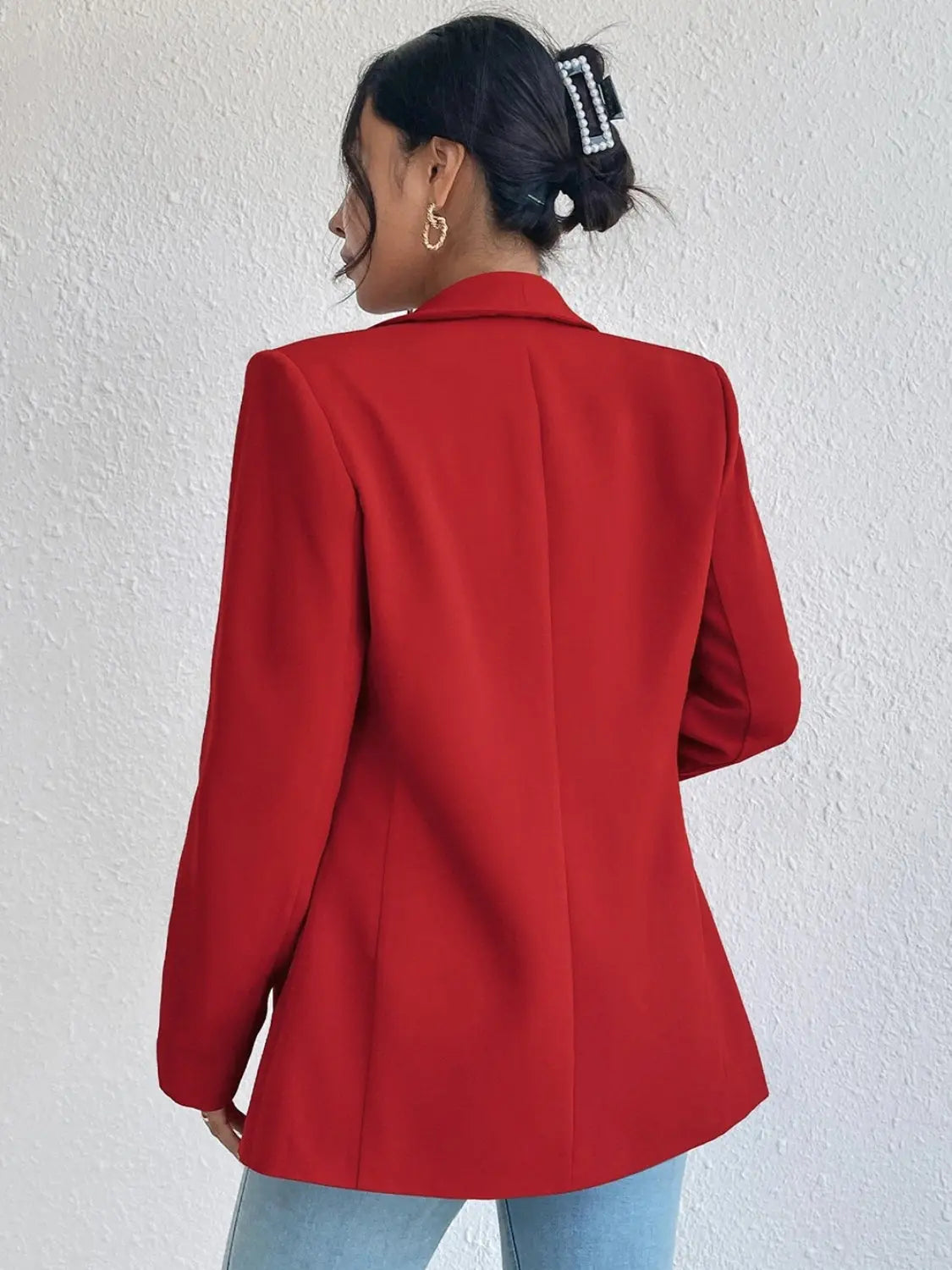 Shawl Collar Long Sleeve Blazer - GlossiChic Collection Hot Pink / S GlossiChic Collection Blazer & Cardigan