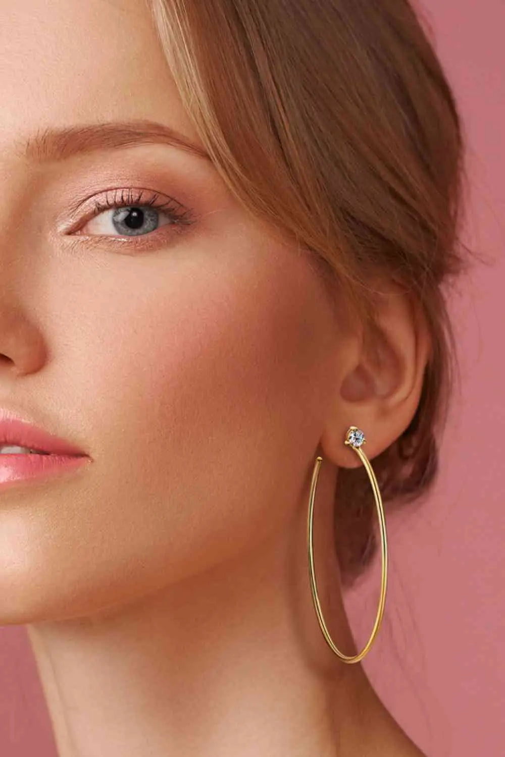 925 Sterling Silver Moissanite Hoop Earrings - GlossiChic Collection Gold / One Size GlossiChic Collection jewelry