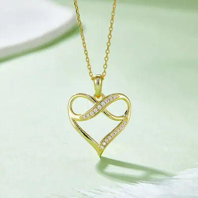 Moissanite 925 Sterling Silver Heart Necklace - GlossiChic Collection Gold / One Size GlossiChic Collection jewelry