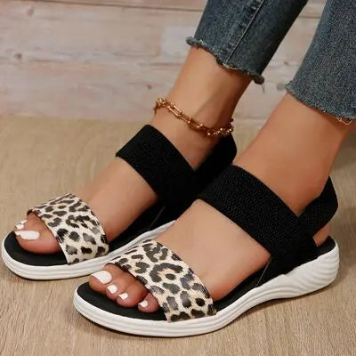 PU Leather Open Toe Low Heel Sandals - GlossiChic Collection Multicolor / 36(US5) GlossiChic Collection Shoes & Accessories