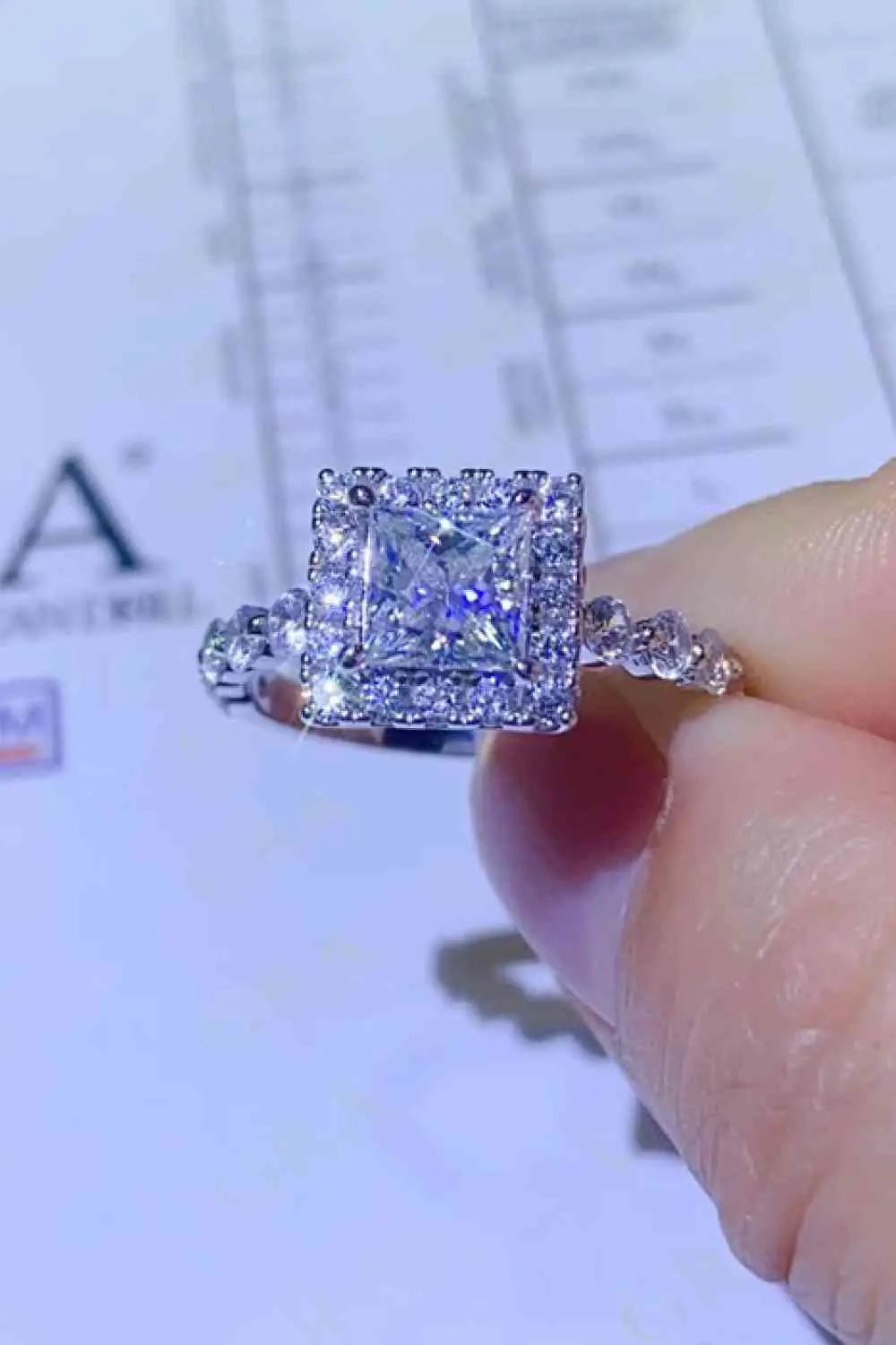 1 Carat Moissanite Square Ring - GlossiChic Collection White / 4.5 GlossiChic Collection jewelry